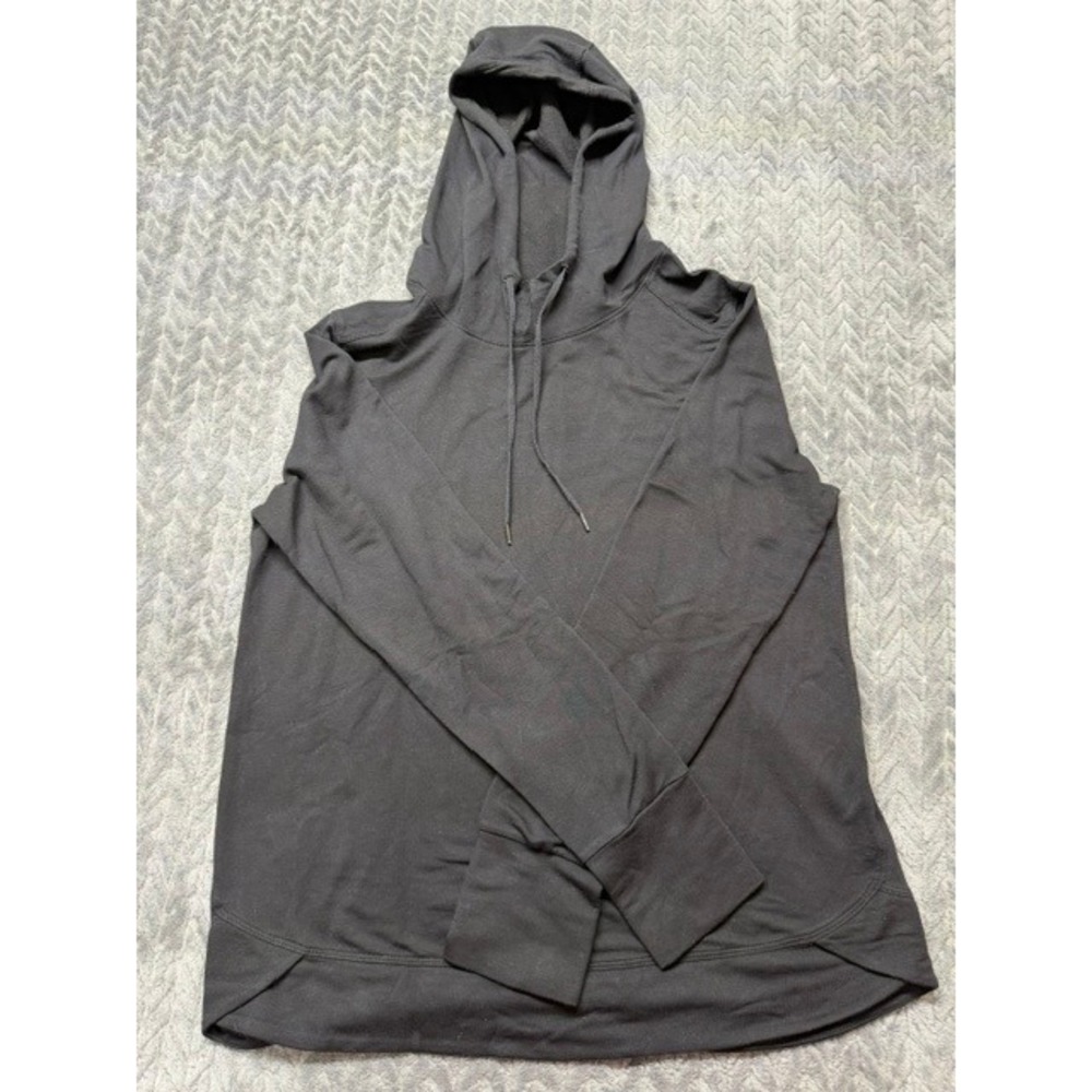 Athletic Works Womens Black Hooded Sweatshirt Modal Blend Size M 8-10 0657